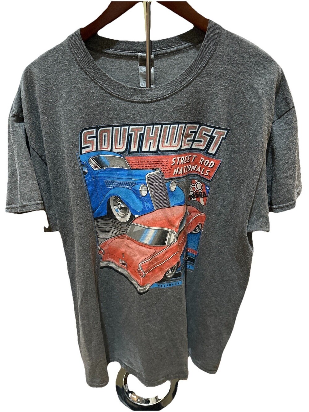 NSRA Street Rod T Shirt XL Southwest OKC Classic Cars USA Flag